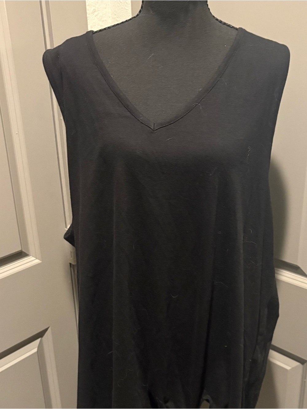 Black V-Neck Women's Tank Top